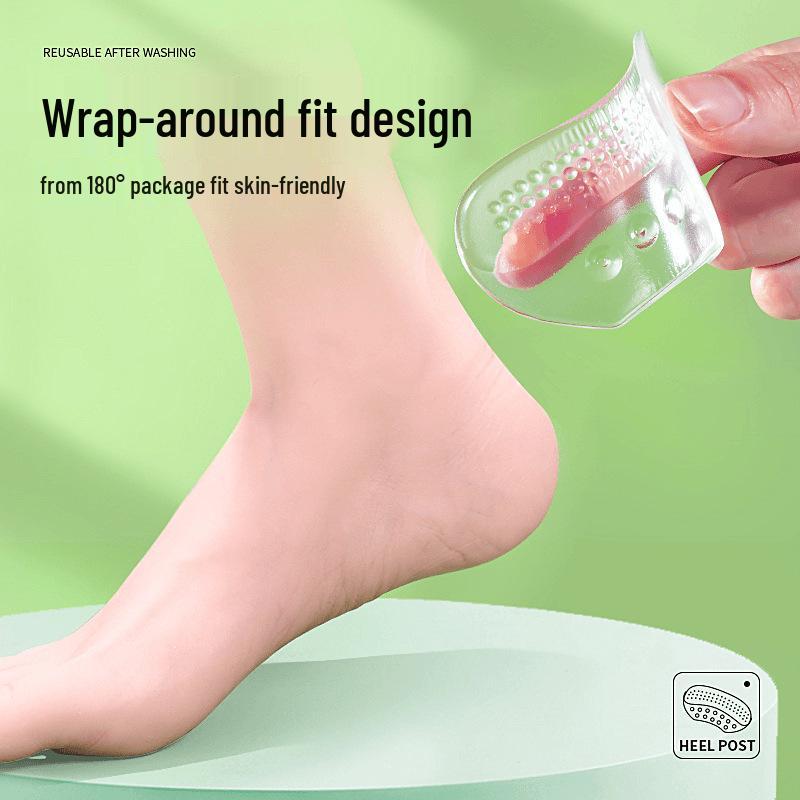 Silicone Anti-Slip Transparent Heel Pads: Comfortable, Non-Adhesive, and Shoe-Safe Half Insoles.
