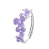 Vintage Glyzinienblüte Diamant Emaille Ring Damen Nischen Design Idyllisch Verstellbar Zeigefinger Ring Vielseitiger Schmuck 2026
