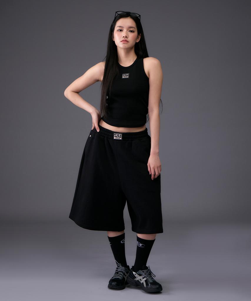 Mihag Metal Plate Bermuda Shorts (Black)