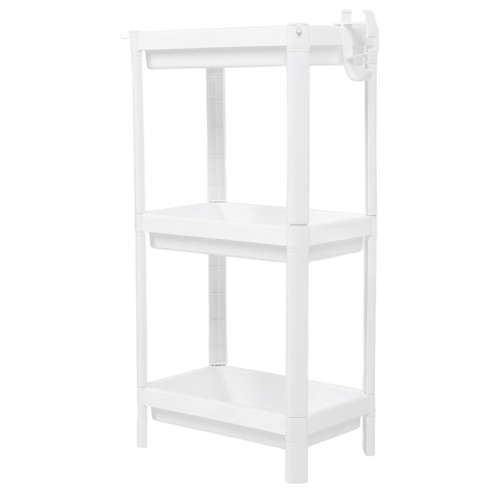 Bathroom Tower Shelf Plastic Freestanding Storage Rack Organizer Multifunctional Shelving Unit for Living Room Bedroom