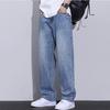 New Spring and Autumn Loose Straight Jeans Men's Trendy Brand Light Blue American Retro Casual Long Pants