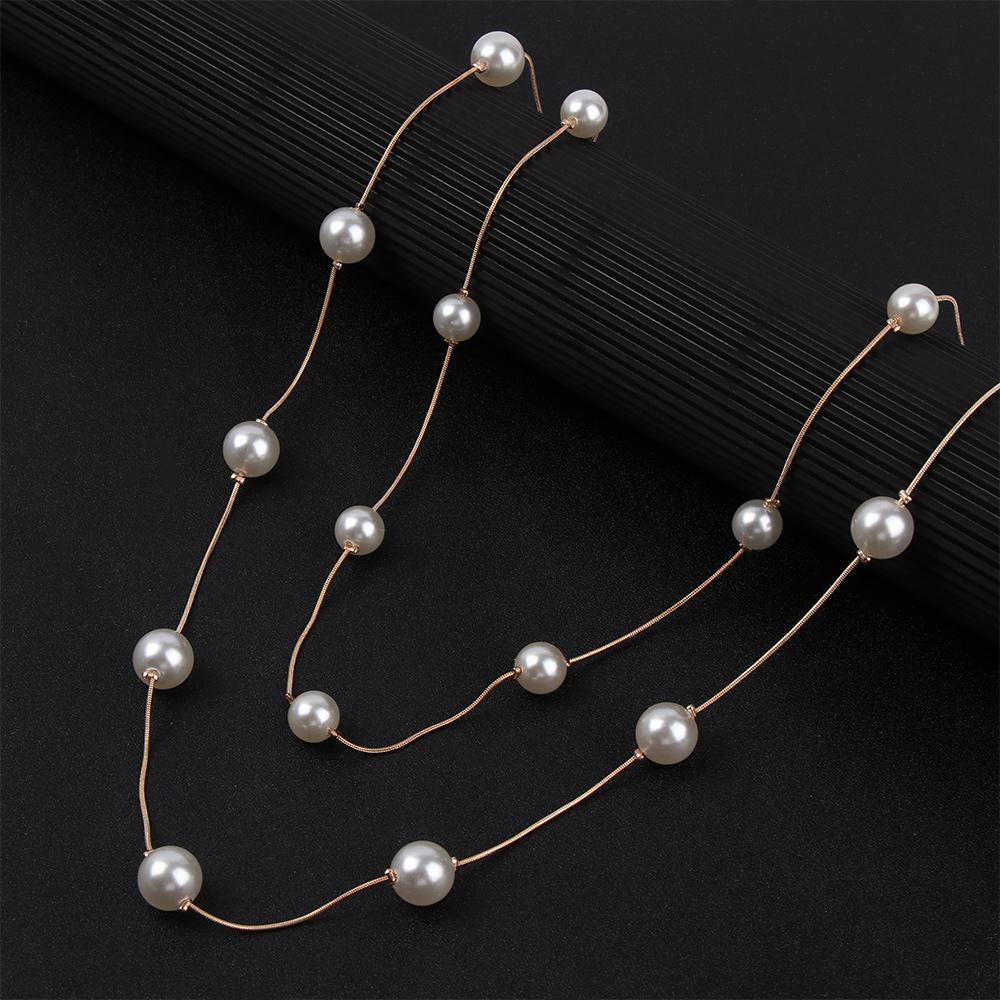 Fashion Women Multilayer Pendant Pearl Necklace Jewelry Sweater Chain