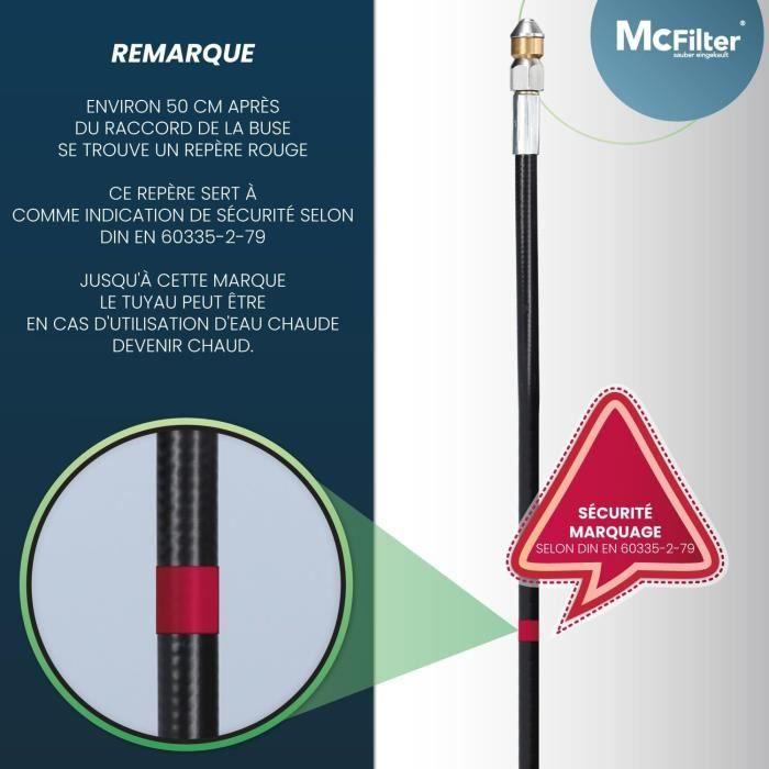 Flexible de nettoyage - kärcher - 30m - 160-200 bar - adaptateur inclus - buses rotatives