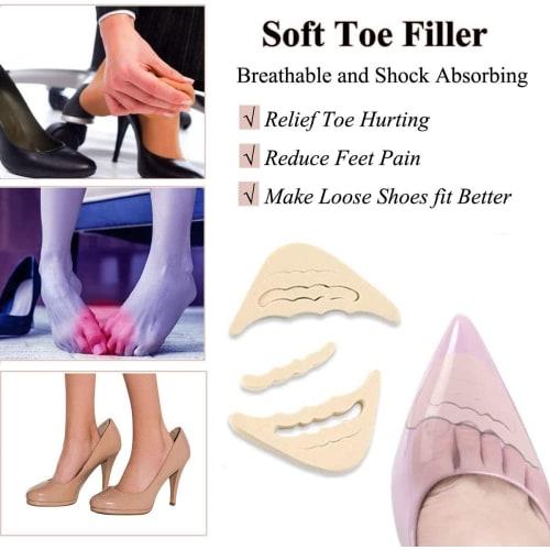 JUTOSU Heel Pads, Toe Cushions, Adjustable Heel Pads, Easy Toe Cushion, Toe Protection, Shoe Care, Sponge, Memory Foam, Toe Gap Filler, Size Adjustmen