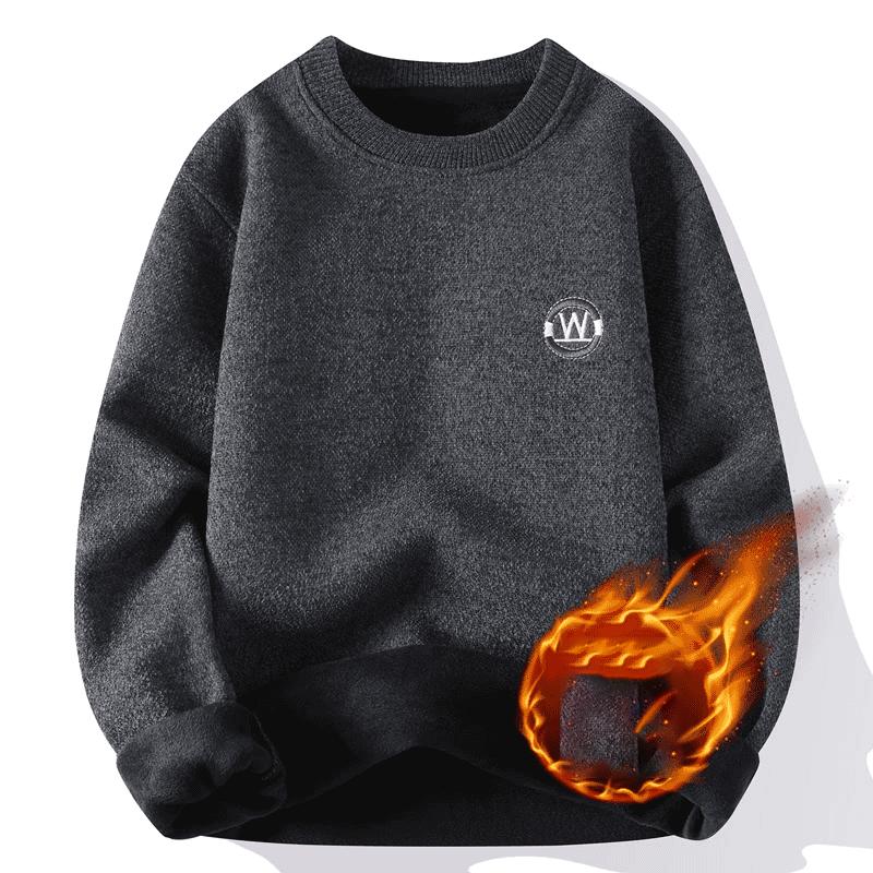 Men Thick Solid Color Loose Autumn Winter New Knitted Warm Casual Base Shirt Men's Pajamas Home Wear Fashion