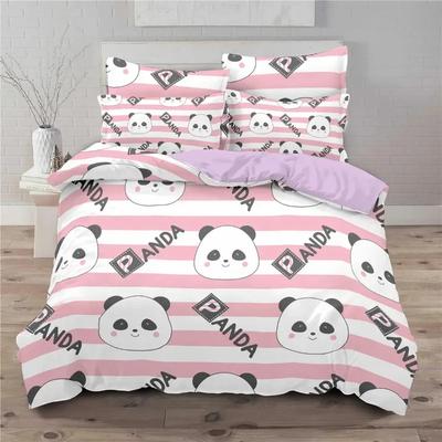 Kids Cartoon Duvet Cover Set Pink Black White Lovely Panda Au Single Us Full Double Single Comforter Bedding Sets For Bedroom