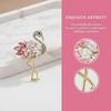 1pc Creative New Women Girls Luxury Crystal Flamingo Brooch Badges Fashion Rhinestone Party Pin Accessories For Ladies's Coat