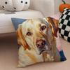 Labrador Retriever Cushion Cover Linen Pillow Case Soft Breathable Protective Couch Room Decoration