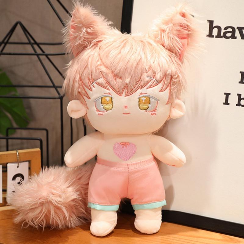 

New big-eared fox cotton doll long-haired cartoon doll plush toy girl companion gift 25cm