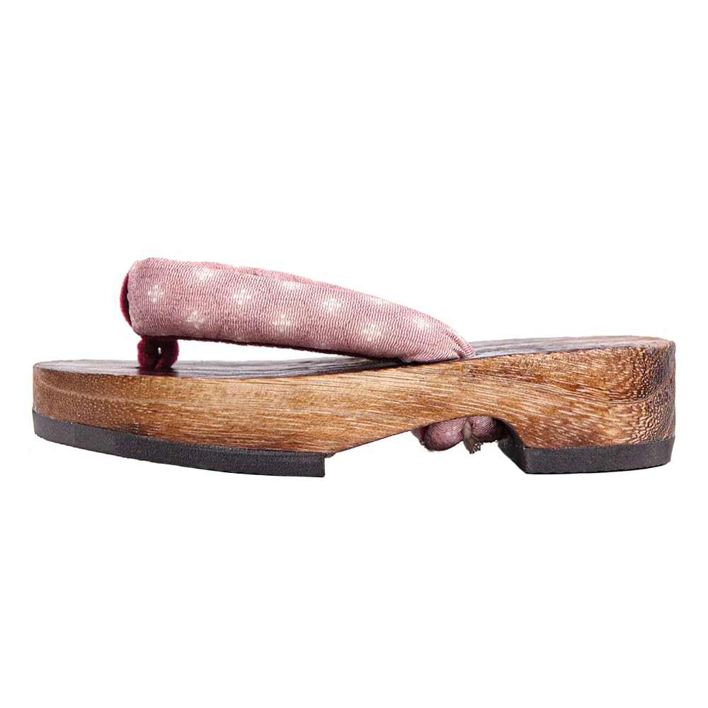 Geta Burnt Girls [KYOETSU] Clogs, Dull, Paulownia, (2 Roses, measurement_21_point_0_centimeters)
