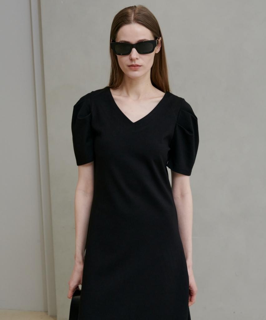 Owaiwai Stretch Volume Dress_Black