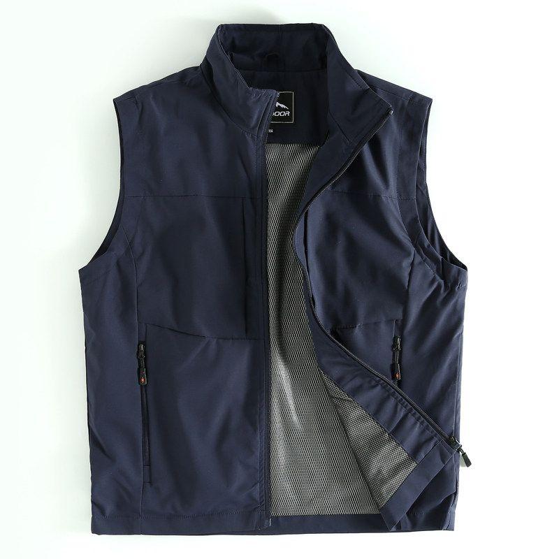 Export New Arrival Outdoor Multi-Functional Men Casual Stand Collar Workwear Multi-Pocket OEM Goods Vest Vest Fall and Winter Waistcoat