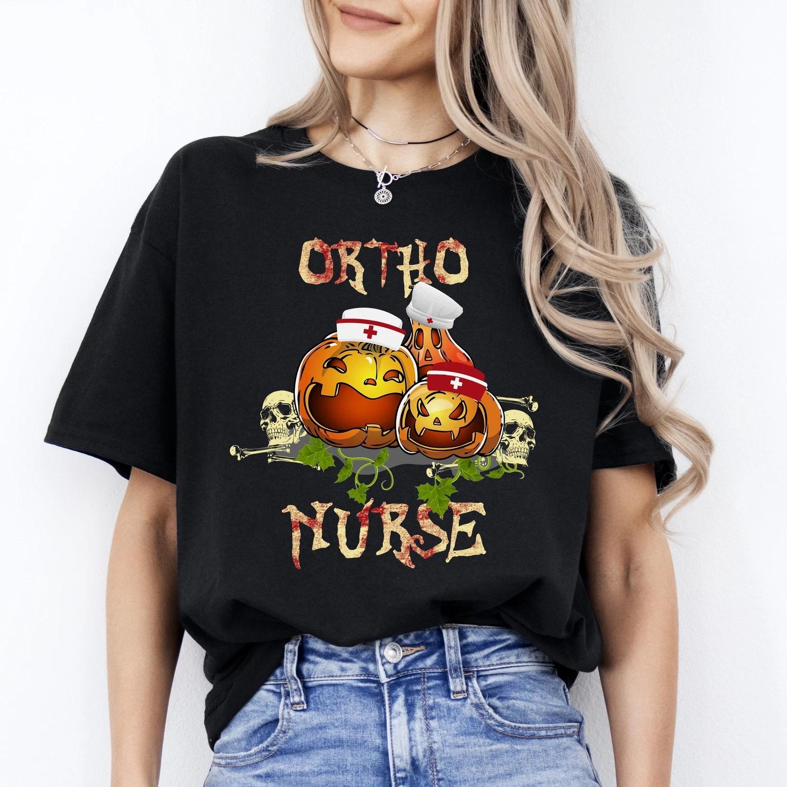 Ortho nurse Halloween Unisex T-Shirt Scary Spooky Orthopedics nurse Orthodontist XL
