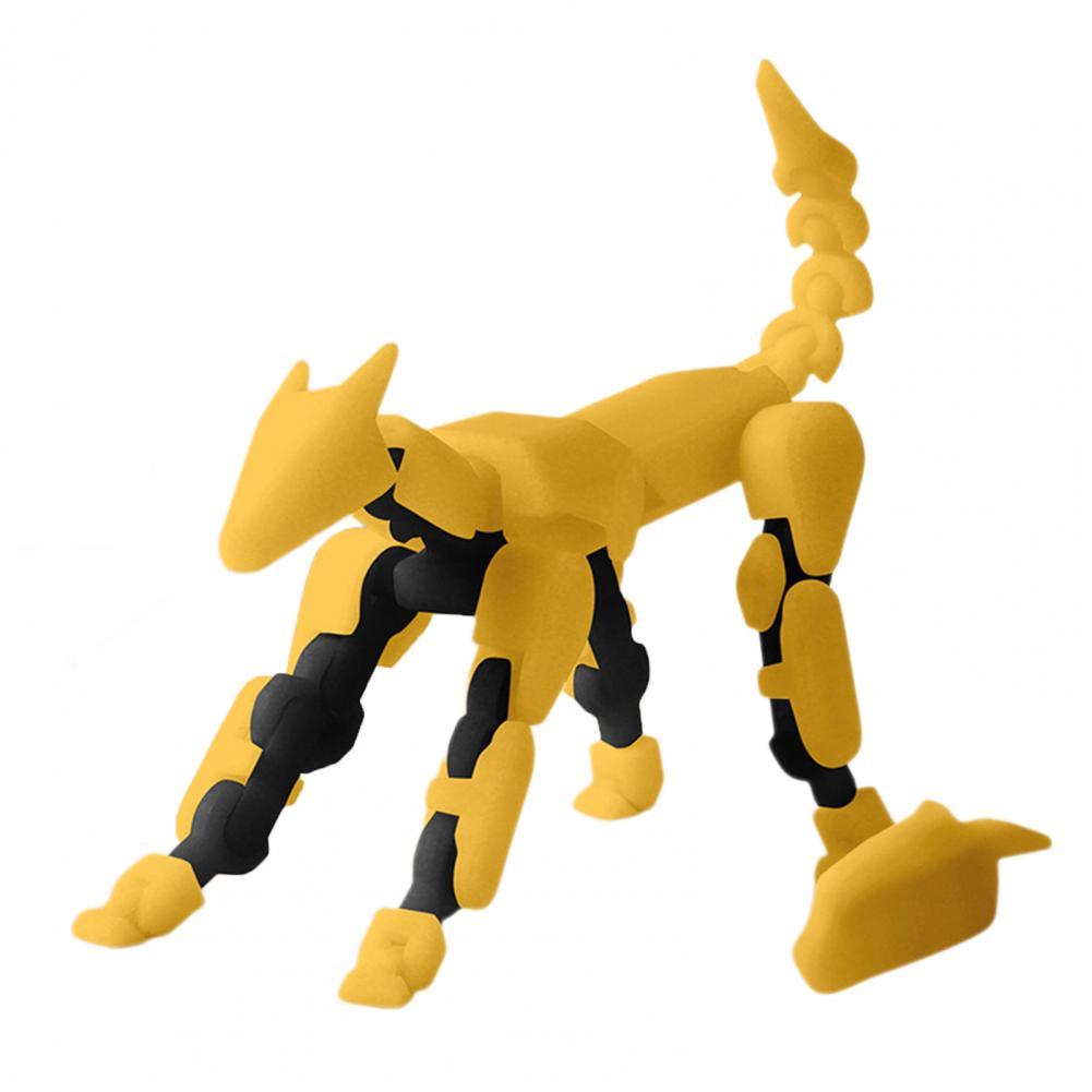 Dog Action Figure Multi-jointed Movable Adjustable Elbows 3D Printed Hound Action Figure Poseable Articulated Robot Dog Model