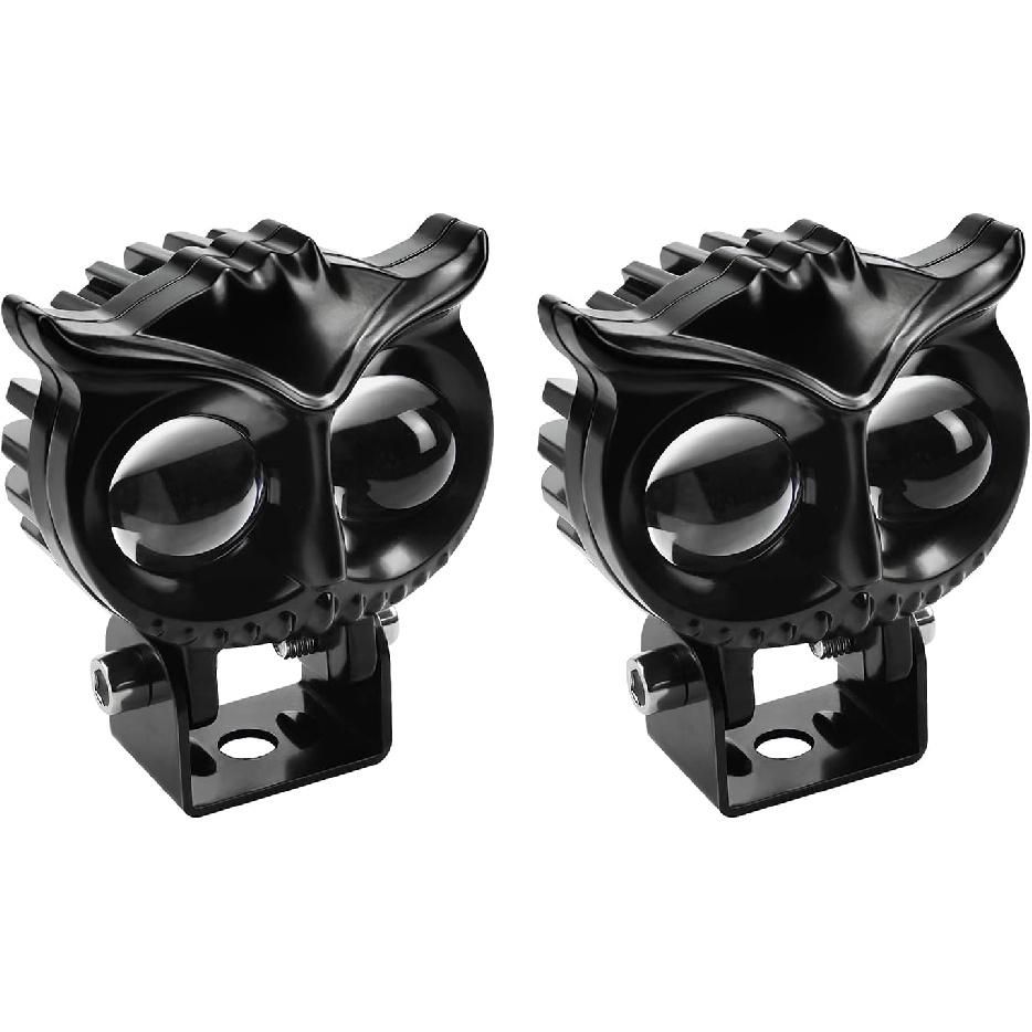 Motorcycle Headlights, 2Pcs Motorcycle Driving Lights Mini LED Headlights Fog Lights 30W/45W 5000-6500K Super Bright Spotlight for Motorcycle Truck Type 2 чёрный
