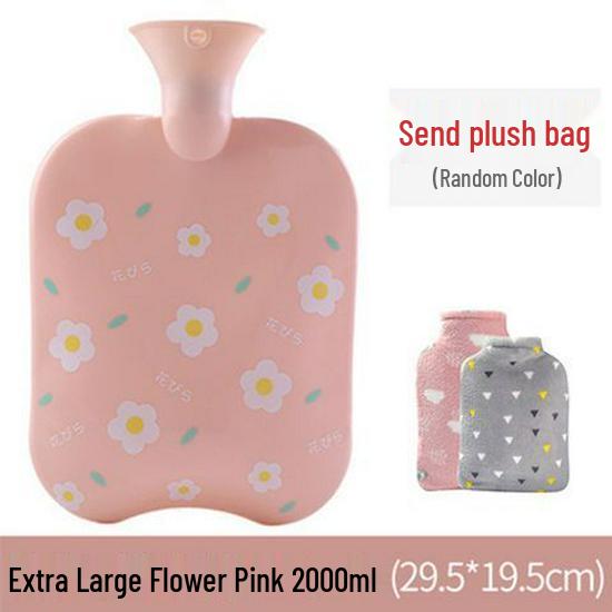PVC Cartoon Plush Hot Water Bottle - Removable, Washable, Explosion-Proof Hand and Foot Warmer