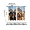 2 pcs, filtering curtains (excluding rods, non-movable, without batteries) Funny Dogs & Pyramids for use in bedrooms and living