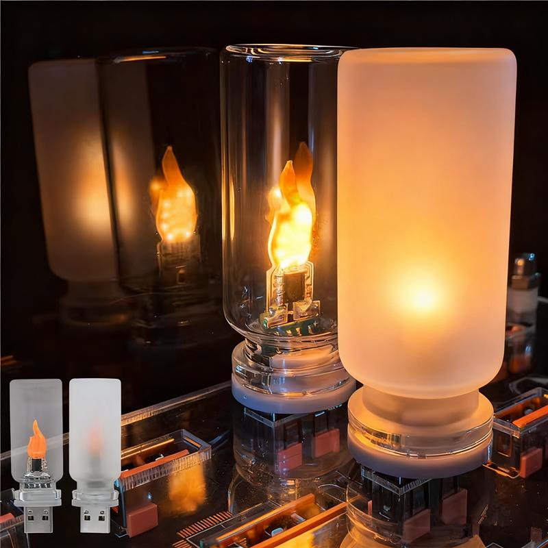 USB Dynamische Flammenkerzen Lampe Mattes Klares Glas Dekoration Umgebungslicht 5V Blitzkerzen Licht Touch Control für Auto Zuhause