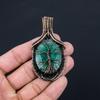 Baum des Lebens, im Labor hergestellter Smaragd-Edelstein, reiner Kupferdraht umwickelt, handgefertigter Anhänger-Schmuck