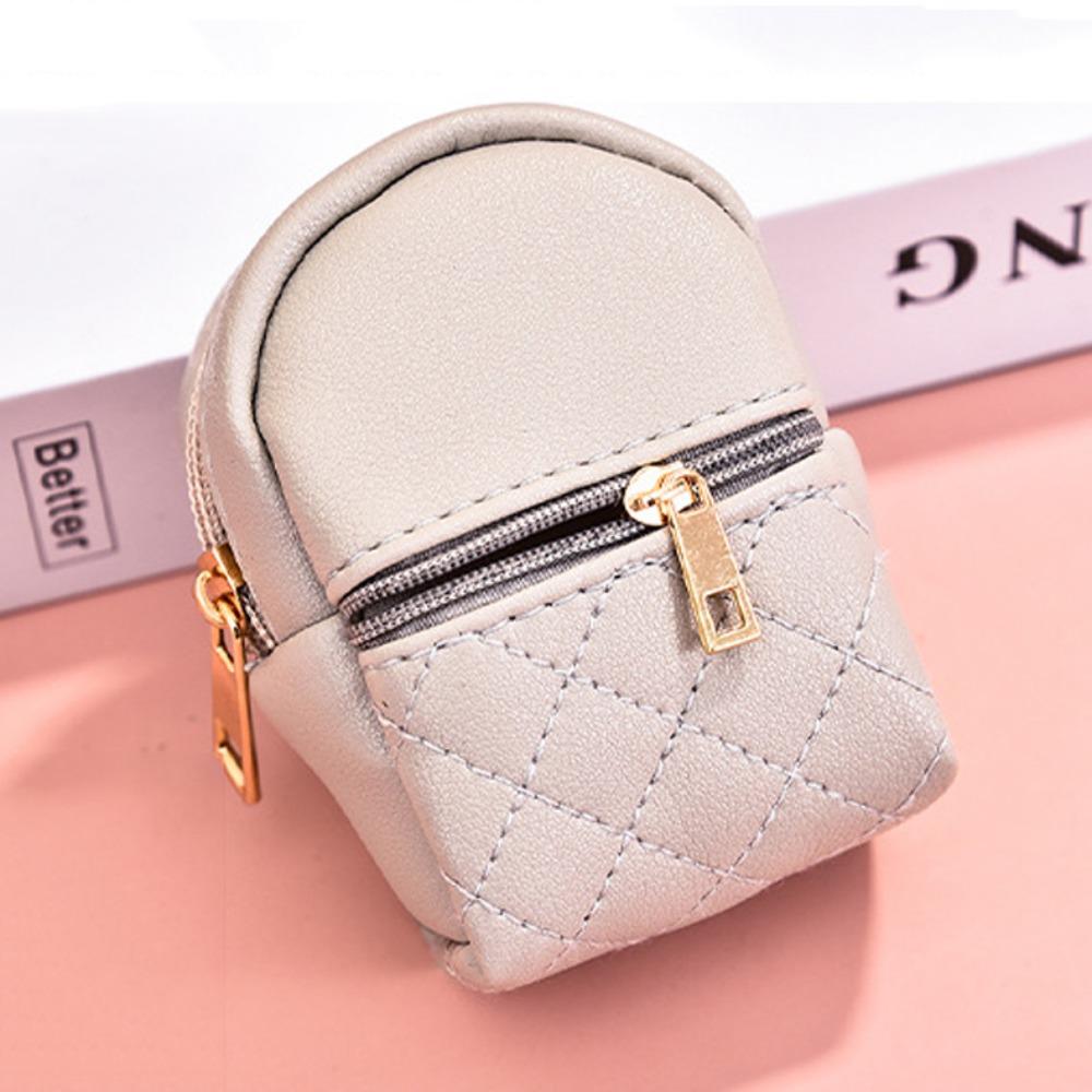 with Keychain PU Mini Coin Purse Backpack Shape PU Small Wallet  Headphone