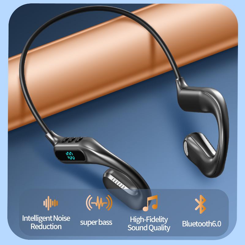 T80 Bone Conduction Headphones Wireless Bluetooth Led Display Earphone Stereo Sports Headset Wireless Headset Bluetooth 6.0