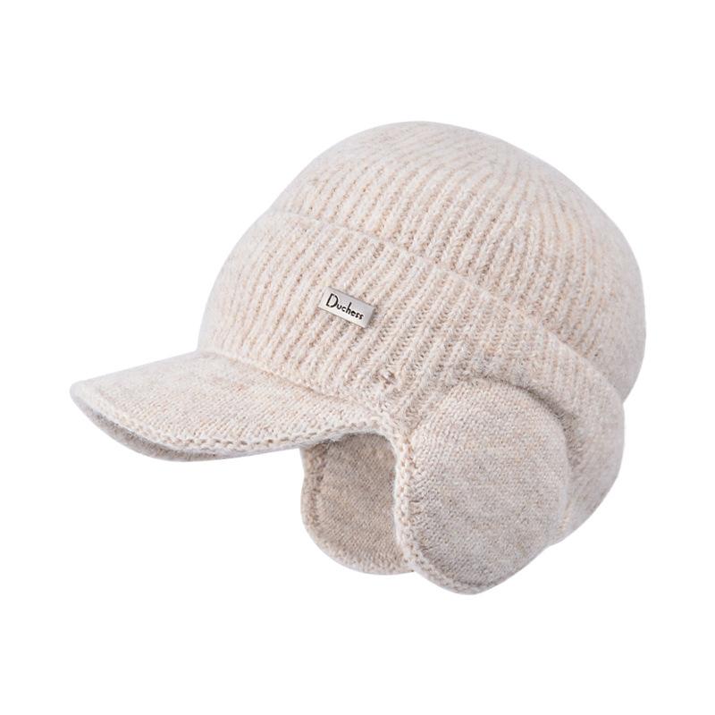 Winter ear protection duck tongue bag head hat men's cold protection warm knitted baseball cap outdoor riding plush wool cap