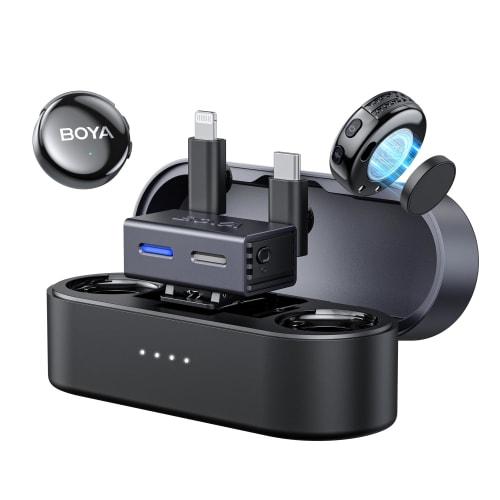 BOYA BOYALINK3 Wireless Lapel Microphone, Type-C, Lightning, and 3.5mm, Compatible with iPhone 16 Series, Android, iPhone, and Cameras, with AI Noise