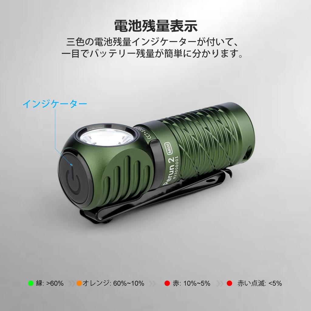 OLIGHT Perun 2 Mini LED 1100 6 Lighting for Hiking and Power Outages Headlight, Rechargeable, Lumens, Modes,