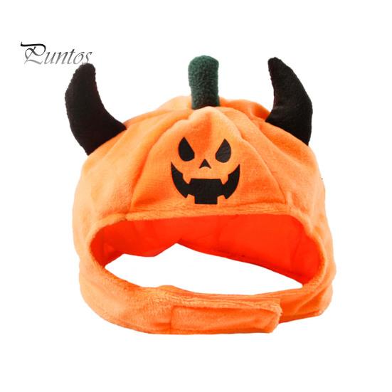 Comfortable Festive Outfit for Puppies Pet Halloween Pumpkin Hat, Funny Devil Horn Cat Plush Cozy Cute Spooky Festival Celebration Hat Cats
