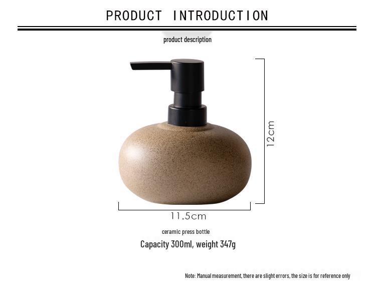 Sada lahví na šampon a pleťové mléko Wabi-Sabi z hrubé keramiky pro hotely a soukromí