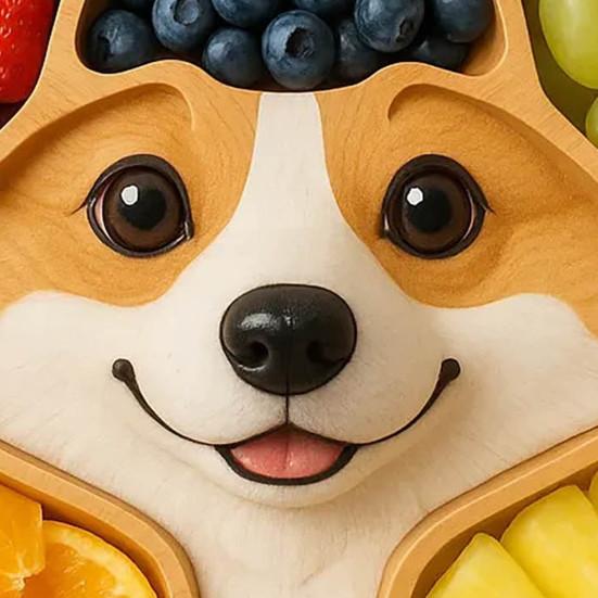 Dog Themed Charcuterie Platter Dog Shape Rustic Cheese Board Wooden Serving Tray for Party Treats Fruits Meats Snacks Housewarming Gift