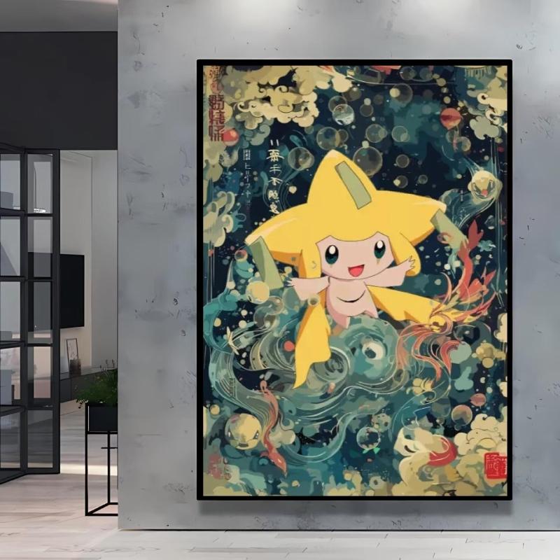 Print on Canvas  Gengar Classic Anime Posters Cartoon Character Picture HD Printing Retro Style Home Living Room Decor