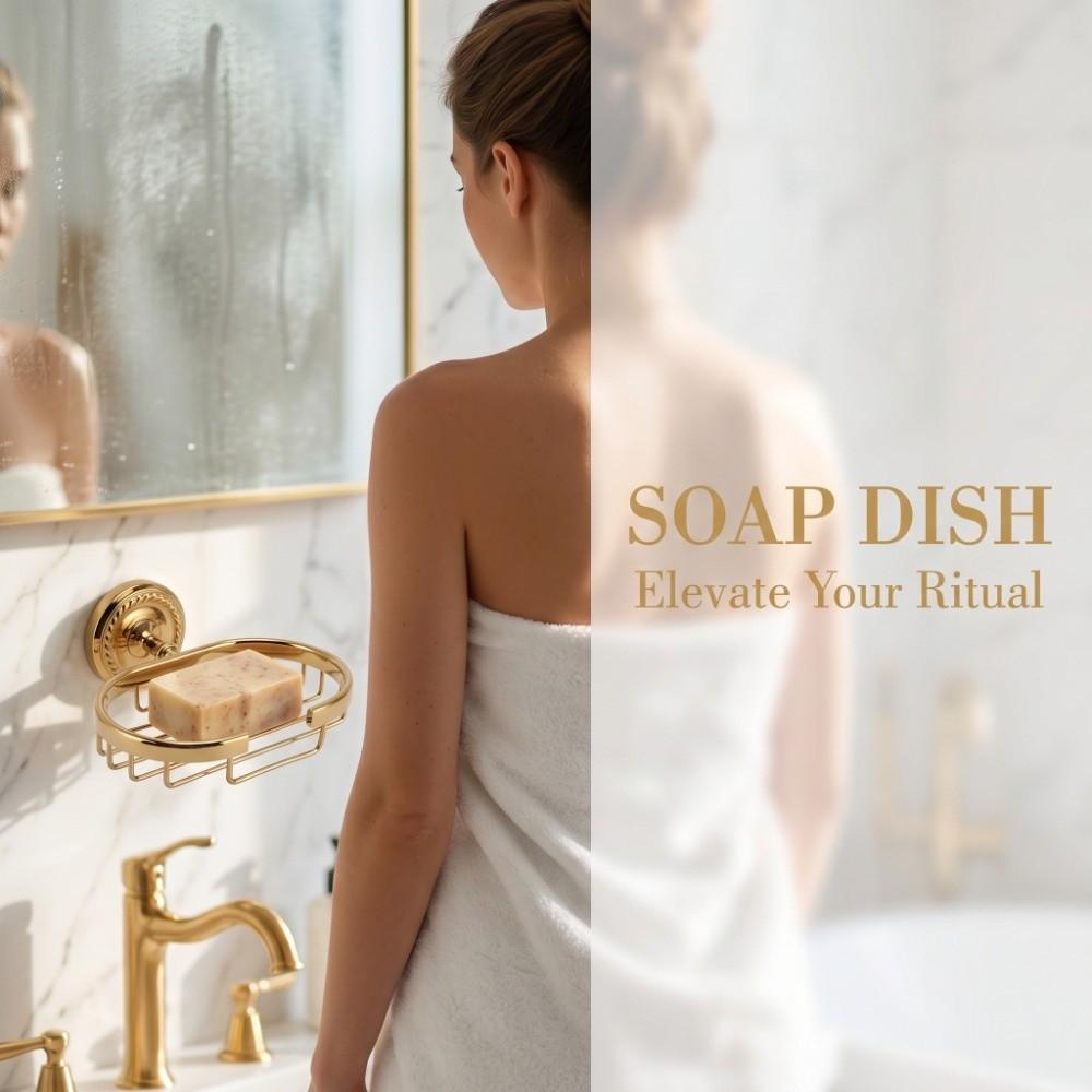 Copper Soap Holder Twist Design Soap Dish Durable Soap Basket  Bathroom Shower Kitchen