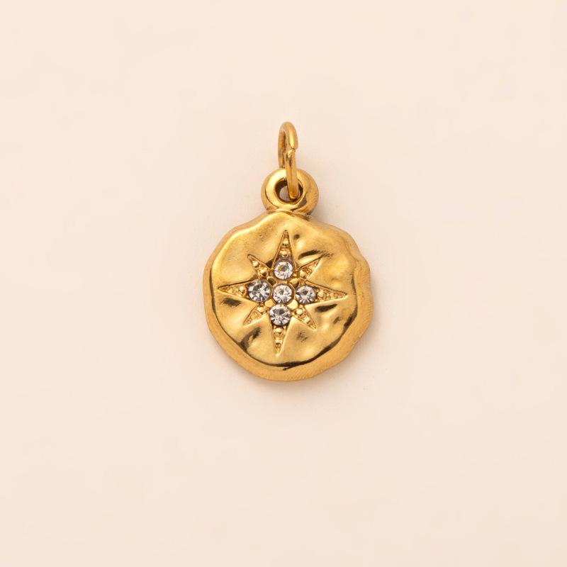 Yori 3Pcs Stainless Steel Round Eight-pointed Star Pendant Bracelet Necklace Charm Making Finding Accessories 2026 New