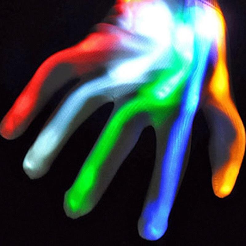 Finger Led Electro Flashing Gloves Light Up Christmas Dance Rave Party Fun