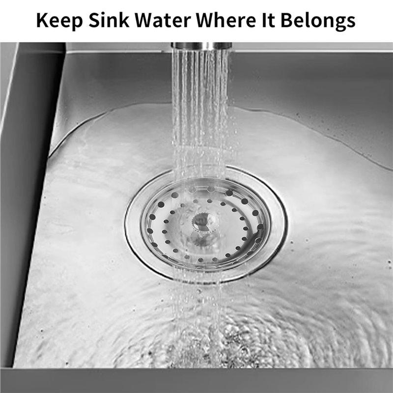 Premium-4-teiliges Küchenspülbecken-Abfluss-Sieb und Spülbecken-Stöpsel-Kombination für Standard-3,5-Zoll-Abfluss, Edelstahl-Spülbecken-Siebkorb