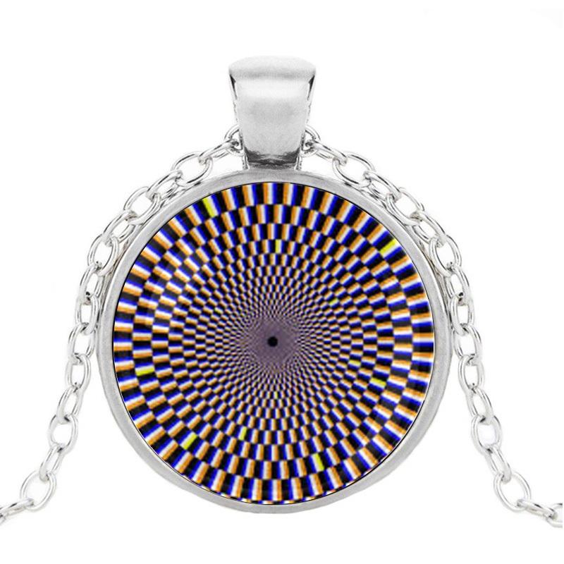 Bunter 3D Hypnose-Strahl Halskettenanhänger Lustiges Schwindelsymbol Selbsthilfe Hypnose Für Hypnotiseur Schlafrequisiten Hypnotisch