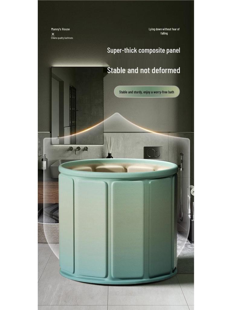 Adult Portable Folding Full Body Soaking Tub - Full Bucket Plus Cotton