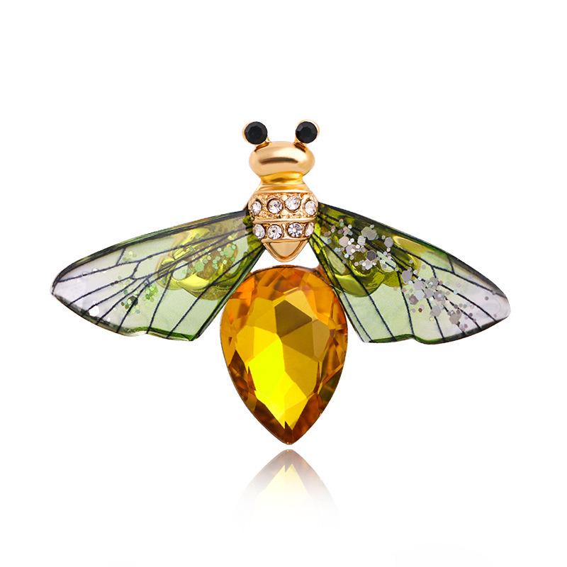 European-American Retro Dragonfly & Bee Rhinestone Brooch Pin