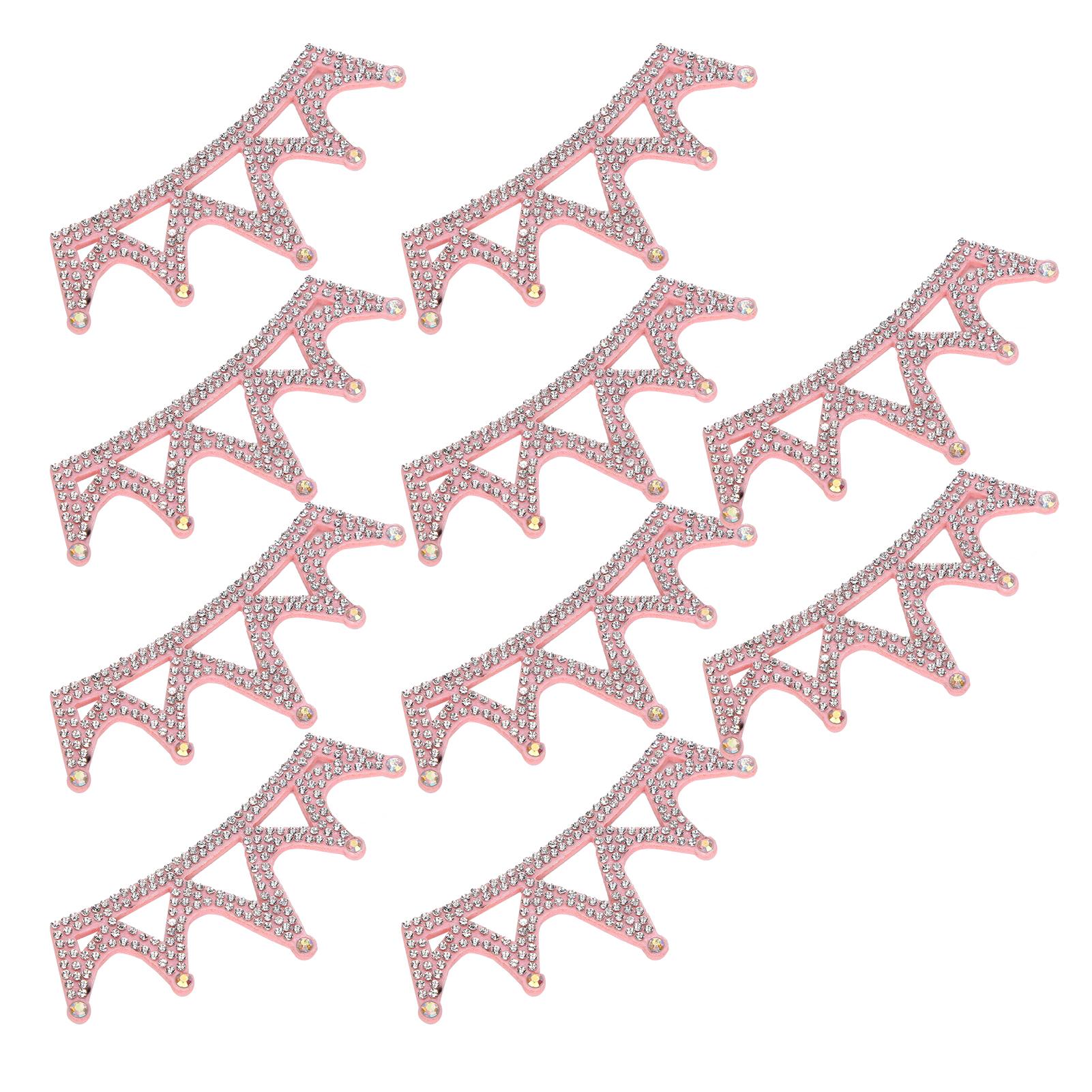 

10 шт. Стразы аппликация ткань корона форма нашивки одежда аксессуары 8.8x4.5 см розовый цветок тип