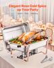 VEVOR Chafing Dish Buffet Set, 8 Qt 2 Pack, Stainless Steel Chafer with 2 Full Size Pans