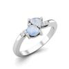 4X3mm Pear Moonstone June Birthstone 925 Sterling Silver Two Stone Women Engagement Ring