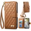 Leather Wallet Flip Case for Motorola Moto G05 G15 Power G75 G85 G56 G86 G57 G67 G77 5G Phone Cover with Wristlet Strap