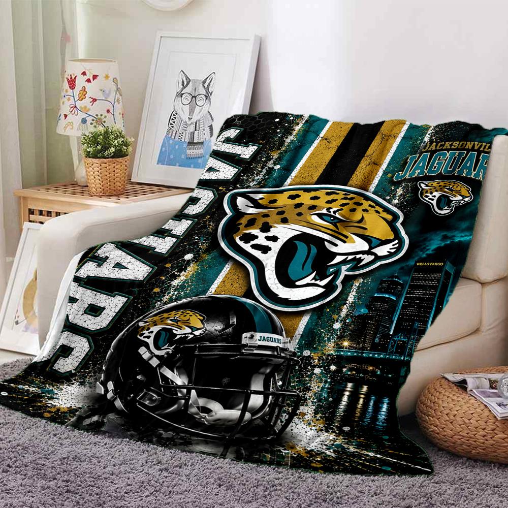 Jacksonville Jaguars Theme Printed Blanket - Perfect for Couch, Bed, Travel & Outdoor Use | Machine Washable, Cozy & Durable.