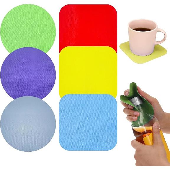 Non-Slip Rubber Jar Opener Pad 8pcs - Easy Grip Kitchen Tool for Opening Lids, Cans & Bottles - Ideal for Arthritis & Weak Hands