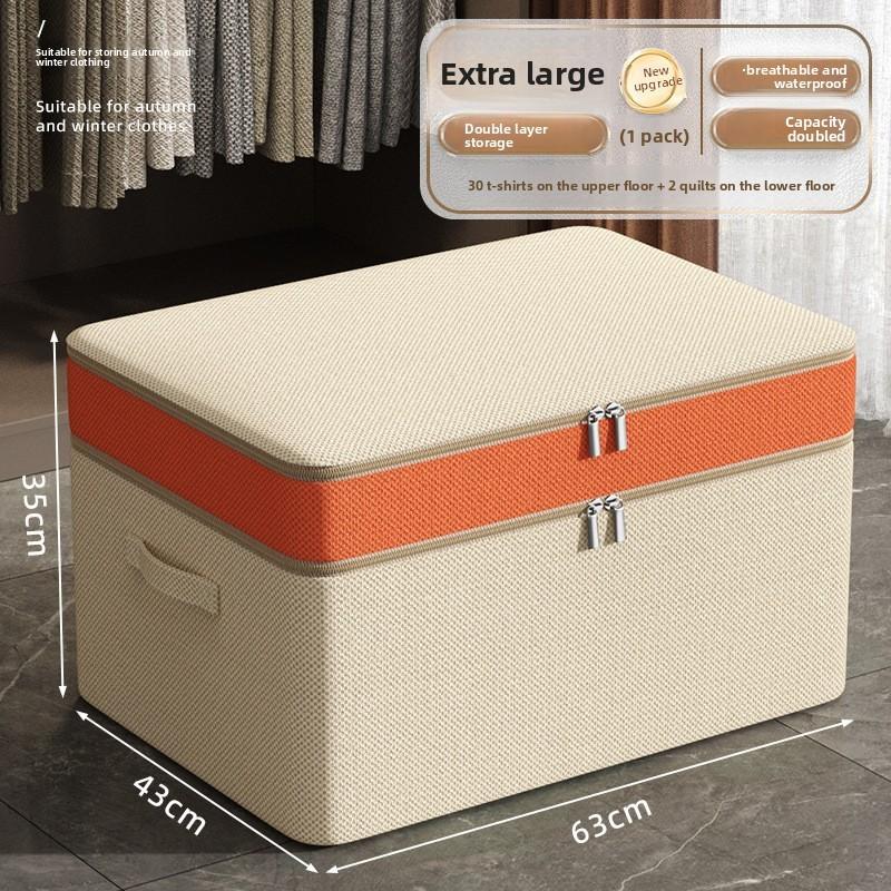 Multifunctional Clothing Storage Bin With Handle And Cover For Closet And Storage Room