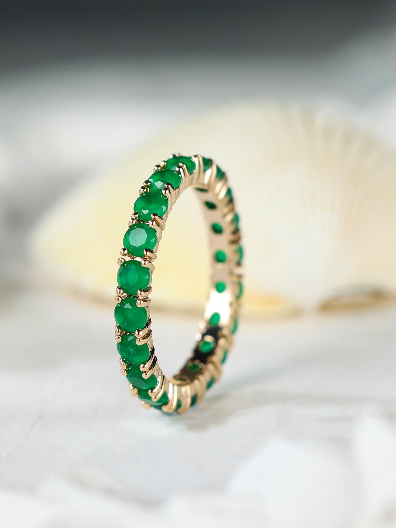 Shein full diamond ring simple personality niche elegant ring ring no. 6
