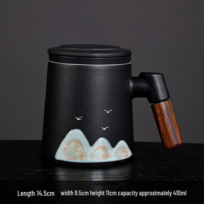 Fumaiide Chinese Hand-Painted Landscape Ceramic Mug Gift Set