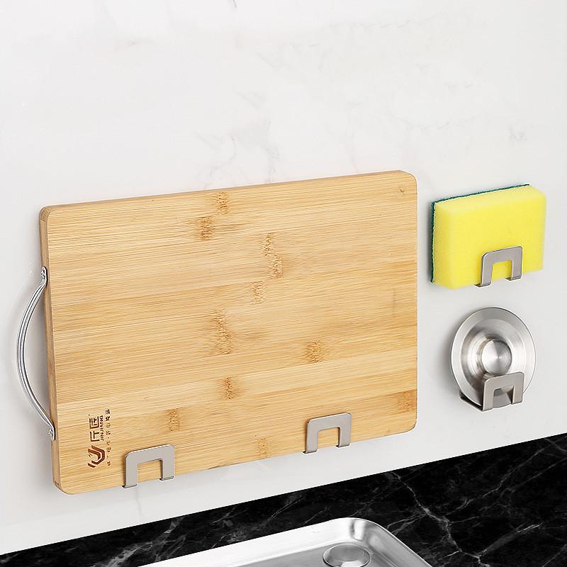 Kitchen Stainless Steel Sponges Racks Self Adhesive Sink Sponges Drain Drying Rack Hook Storage Holders Kitchen Sink Accessories