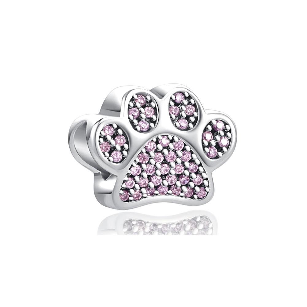 Neuer Kupfer Niedlicher Pfotenabdruck Hundeknochen Anhänger Perle Kompatibel Mit Authentischen Charm-Perlen Armbändern Halsketten Schmuckzubehör